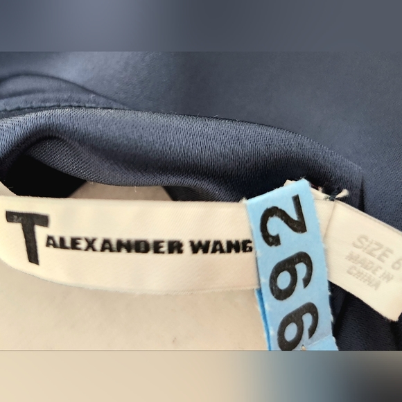 T Alexander Wang Mini Tank Dress With Pockets Blue and White size 6 - Picture 3 of 6